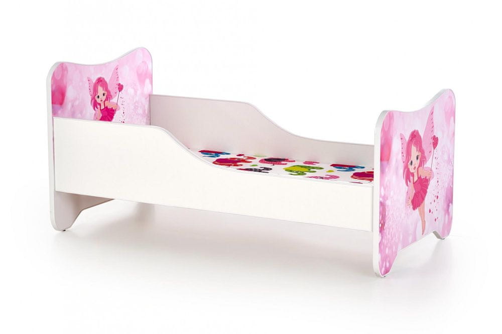 Halmar Detská posteľ Happy Fairy, biela / ružová